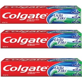 Resim Colgate Üçlü Etki Nane Ferahlığı Diş Macunu 50 ML x 3 