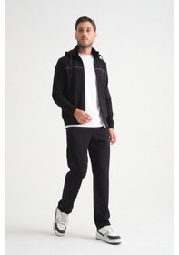 Resim Shooter Sportswear Shooter Premium Dik Yaka Rahat Form Klasik Paça Erkek Eşofman Takımı Siyah 