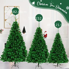 Resim En İyi Seçim Yapay Noel Ağacı - 121.92/152.4/182.88cm Yüksekliğinde Gerçekçi Çam Ağacı, Sağlam Taban, Yoğun Dallar ve Kolay Kurulum, Gerekli Olmayan Parçalar, Ev, Ofis, Mağaza İçin Tüm Sezonluk Tatil Dekorasyonu - Klasik Stil, Yeşil, Noel Ağacı, Noel Ağacı Süslemeleri 
