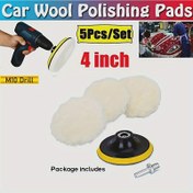 Resim 5 adet/takım 10.16 Cm Araba Parlatma Cilalama Tekerlek Ped Araba Parlatıcısı Kiti Otomatik M10/M14 Matkap Bağlayıcı Araba Boya Bakımı Araba-stil 