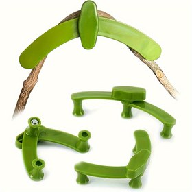 Resim 5 adet ayarlanabilir 360° bitki dalı eğdirici - Yeşil plastik bonsai budama aracı, meyve ağacı şekillendirme ve oyma için uygun, optimum dal eğimi için dirsek destek klipsli 