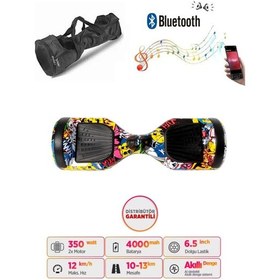 Resim Citymate Hoverboard 6.5 inch Elektrikli Kaykay Scooter Full Ledli Bluetooth Hoparlörlü Çanta Hediye D01 
