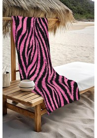 Resim Dijital Baskı Plaj Deniz Havlusu Zebra Desenli Peştamal Hvl0187 Renkli 