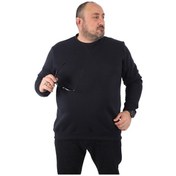 Resim Mocgrande Büyük Beden Sweatshirt V Design 22742 Lacıvert Lacivert 
