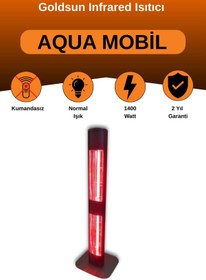 Resim GOLDSUN Aqua Mobil 1400 Watt GSA14VP Isısı Ayarlanabilir Elektrikli İnfrared Isıtıcı-Siyah 