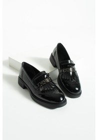 Resim Kadın Püsküllü Günlük Loafer Corvia - Siyah Siyah 