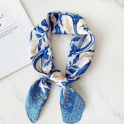 Resim Yeni Tarz İmitasyon Porselen Mavi Beyaz Çin Stili 70cm Yumuşak Dokunuşlu Renkli Düz Renk Klima Oda Eşarpı 