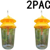 Resim 2 Adet Yeniden Kullanılabilir Sinek Tuzakları – İç ve Dış Mekan için Plastik Böcek Yakalayıcılar, Patates ve Sebze Tarlaları için Bahçe Zararlı Kontrolü | Kolay İzlenebilir Meyve Ağacı Koruyucuları, Dayanıklı Meyve Sineği Tuzağı 