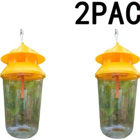 Resim 2 Adet Yeniden Kullanılabilir Sinek Tuzakları – İç ve Dış Mekan için Plastik Böcek Yakalayıcılar, Patates ve Sebze Tarlaları için Bahçe Zararlı Kontrolü | Kolay İzlenebilir Meyve Ağacı Koruyucuları, Dayanıklı Meyve Sineği Tuzağı 
