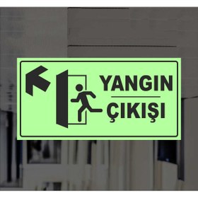 Resim zafrakreklam YANGIN ÇIKIŞI (SOL ÜST YÖN) 15X30cm LÜMEN KARANLIKTA GÖRÜNÜM 