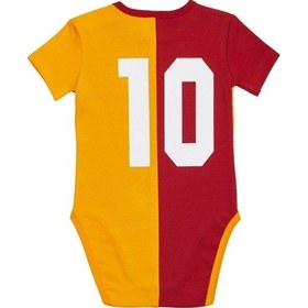 Resim Galatasaray Unisex Bebek Sarı-Kırmızı Galatasaray Metin Oktay Forma Zıbın Kırmızı 