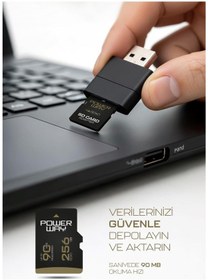 Resim Powerway Premium 256 Gb Sdxc Uhs Class 4k Ultra Hızlı Hafıza Kartı + Adaptör 