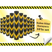Resim LOREX Kolon Köşe Koruyucu - Otopark Köşe Koruyucu Kauçuk (10adet) 