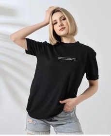 Resim Soonaksesuar Unisex Bisiklet Yaka Baskılı Slim Fit T-shirt - Siyah SIYAH 