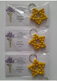 Resim 25 Adet Yıldız Anahtarlık Bebek Hediyelikleri Mevlid Hatırası 