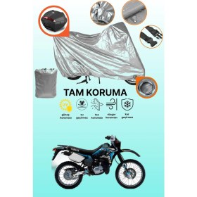 Resim Dokaca Gri Kilit ve Arka Çanta Uyumlu Yamaha Dt 125 R Uyumlu Motosiklet Brandası, Koruma Örtüsü 
