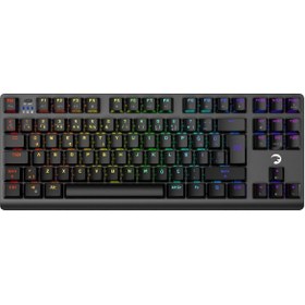 Resim Gamepower Eva 7 60m Mekanik Kablolu, 2.4ghz, Bluetooth 3 Mod Blue Switch Türkçe Q Usb Rgb Klavye 