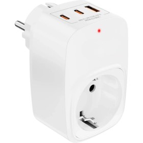 Resim Vetech Akım Korumalı Priz 1x Priz, 2x Type-C, 1x USB Port Çıkışlı Tekli Priz 