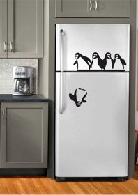 Resim Sticker Dünyası Penguenler Buzdolabı Sticker 50x40 Cm 