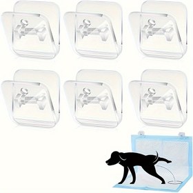 Resim 6 adet Duvar İdrar Pedi Tutucu Köpek Tuvalet Eğitim Pedi Tutucu Yapışkanlı İdrar Pedi Duvar Klipsi Şeffaf Yapışkanlı Klipsler İdrar Pedi Köpek Eğitim Pedi Asmak İçin (Şeffaf) 