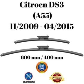 Resim Citroen Ds3 A55 2009 2010 2011 2012 2013 2014 2015 Uyumlu Ön Cam Silecek Süpürgesi Takımı 600/400mm Silbak 