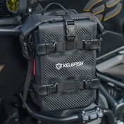 Resim 1 adet KELEFISH Su Geçirmez Motosiklet Kuyruk Çantası - Siyah PVC Arka Koltuk için Fforrame Pouch Ayarlanabilir Askılar ile, for BMW K1600GT/GTL R1200GS, for Suzuki Vstrom için Anti-Collision Crash Bar Aracı Depolama - Sokak Motosikleti Yan Çanta 