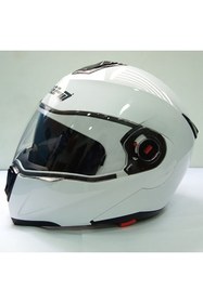 Resim Free-M 961 Çeneden Açılır Kask Güneş Vizörlü (Beyaz) 