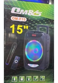 Resim CM&S OM-F15 Kablosuz 1 EL Mikrofon Disko Işıklı Hoparlör 