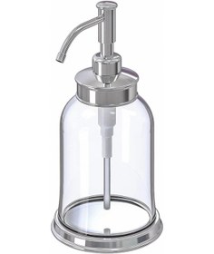 Resim 2 Parça Cam Banyo Seti 300 Ml Krom Kaplama Şeffaf Sıvı Sabunluk-diş Fırçalık Seti Modern-sade Banyo Set 2 Parça Krom - Şeffaf 