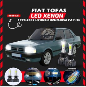 Resim Fiat Tofaş Uzun - Kısa Far Uyumlu Şimşek Etkili Led Xenon Pro Series H4 