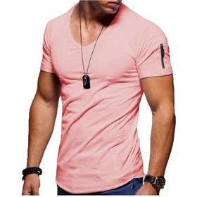 Resim Zhanlınwu 2025 Yaz Erkek V Yaka Spor Tişörtü Kısa Kollu S-5xlbej Bej 