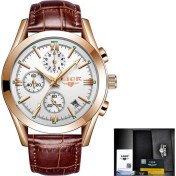Resim Hanyang Gül Altın Beyaz L Lıge Chronograph Erkekler Saatler Üst Marka Lüks Askeri Spor Kol Saati Erkekler Için Kuvars Izle Casual Saat Relogio Masculion + Kutu (Yurt Dışından) 