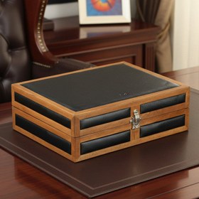 Resim Heritage 15 Ahşap Saat Kutusu / Siyah 