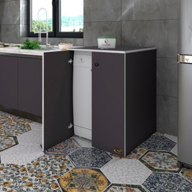 Resim Kenzlife bulaşık makinesi dolabı kapaklı nurten gri 90x70x60 banyo ofis 