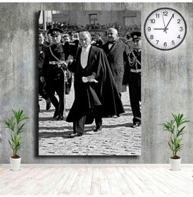 Resim Atatürk Tablosu Siyah Pelerinli Halkı Selamlayan Mustafa Kemal Ka 