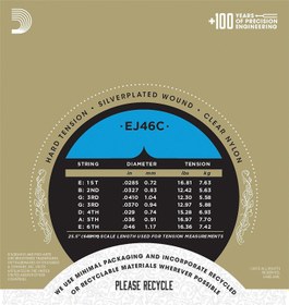 Resim D'Addario EJ46C Pro-Arte Composite Klasik Gitar Tel Seti (Sert/Hard Tansiyon) | Kompozit Çekirdekli Bas Teller, Uzun Süreli Parlaklık ve Dinamik Ses Karakteri 