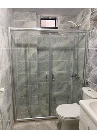 Resim Nokta Duşakabin Teknesiz Cam Duşakabin Düz 2 Sabit 2 Sürgülü Nd112 Şeffaf 