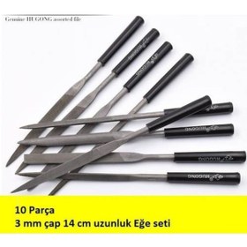 Resim 10Lu Eğe Seti 14 Cm 3 Mm Çaplı Törpü Zımpara Set Hassas Dekor Set 