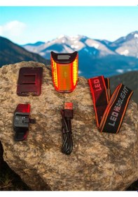 Resim Forte Gt 6043 Bisiklet Arka Işık 4 Modlu 100 Lümen Usb Şarjlı Güçlü Arka Stop Sarı 