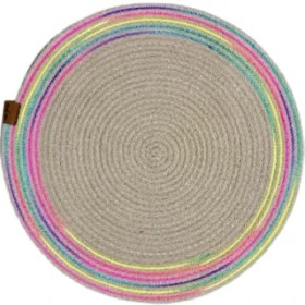 Resim Decohandy 39CM Neon Renkli Şeritli Jüt Örme Supla Amerikan Servis 