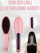 Resim AyrStore Fön Etkili Saç Düzleştirici Tarak Yıpranma Karşıtı Döner Kablo Isı Ayarlı 
