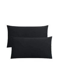 Resim Düz Pamuklu 2'li Yastık Kılıfı 50x70 Cm Siyah 