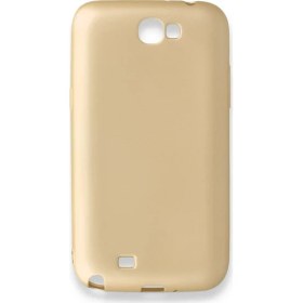 Resim Yeni Case Samsung Galaxy Note 2 Kılıf Rubber Silikon - Gold 
