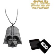 Resim Darth Vader Head Silver Plated Necklace Kolye 