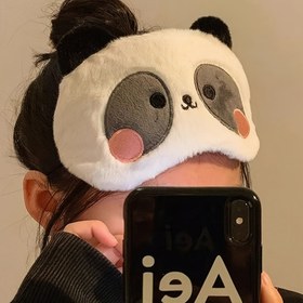 Resim Erkekler & Kadınlar için Yumuşak Peluş Panda Uyku Maskesi - Koku İçermeyen, Ayarlanabilir Göz Kapağı, Uyku Bozukluğunu Hafifletmek, Seyahat & Şekerleme İçin 