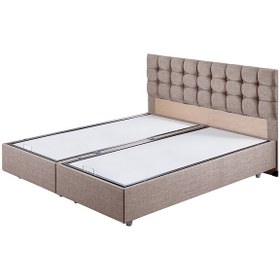 Resim Venedik Çift Kişilik Baza Başlık Letto Yatak Seti - Açık Kahve 140 x 190 