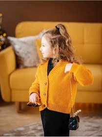 Resim Aishah Kids Bebek Kızlar İçin Sıcak Örgü Hırka 137624164 Hardal Rengi 