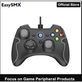 Resim Easysmx 9100 Kablolu Gamepad Oyun Kumandası, Ps3 İçin Pc Joystick, Android Smart Tv, Tv Kutusu, Turbo Titreşim İşlevli 