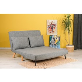 Resim Folde 120 İkili Yataklı Katlanır Koltuk Keten Gri Açık Gri 
