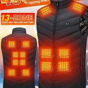 Resim Erkekler & Kadınlar (Unisex) 13 Bölgeli Isınma Yeleği, USB ile Hızlı Isınma, 3 Sıcaklık Ayarı, Şebekeya Bağlı Çalışmaz - Kayak, Kamp ve Soğuk Havada Taşınabilir Ceket 
